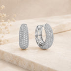 Brinco Argola Pave Zircônia Brilhante | Elegante para Uso Diário e Ocasiões Especiais