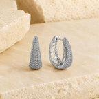 Brinco Argola Cone Pavê Zircônia | Dourado/Prateado Leve Elegante para Uso Diário e Eventos