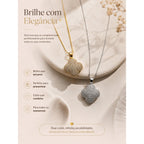 Colar Pingente Trevo/Clover Cravejado de Zircônias