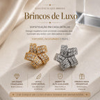 Brinco Cruzado com Zircônias Baguete Elegante e Sofisticado Design Moderno Brilho Linear Versátil para Todas as Ocasiões
