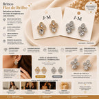 Brinco Flor de Três Pétalas com Zircônias