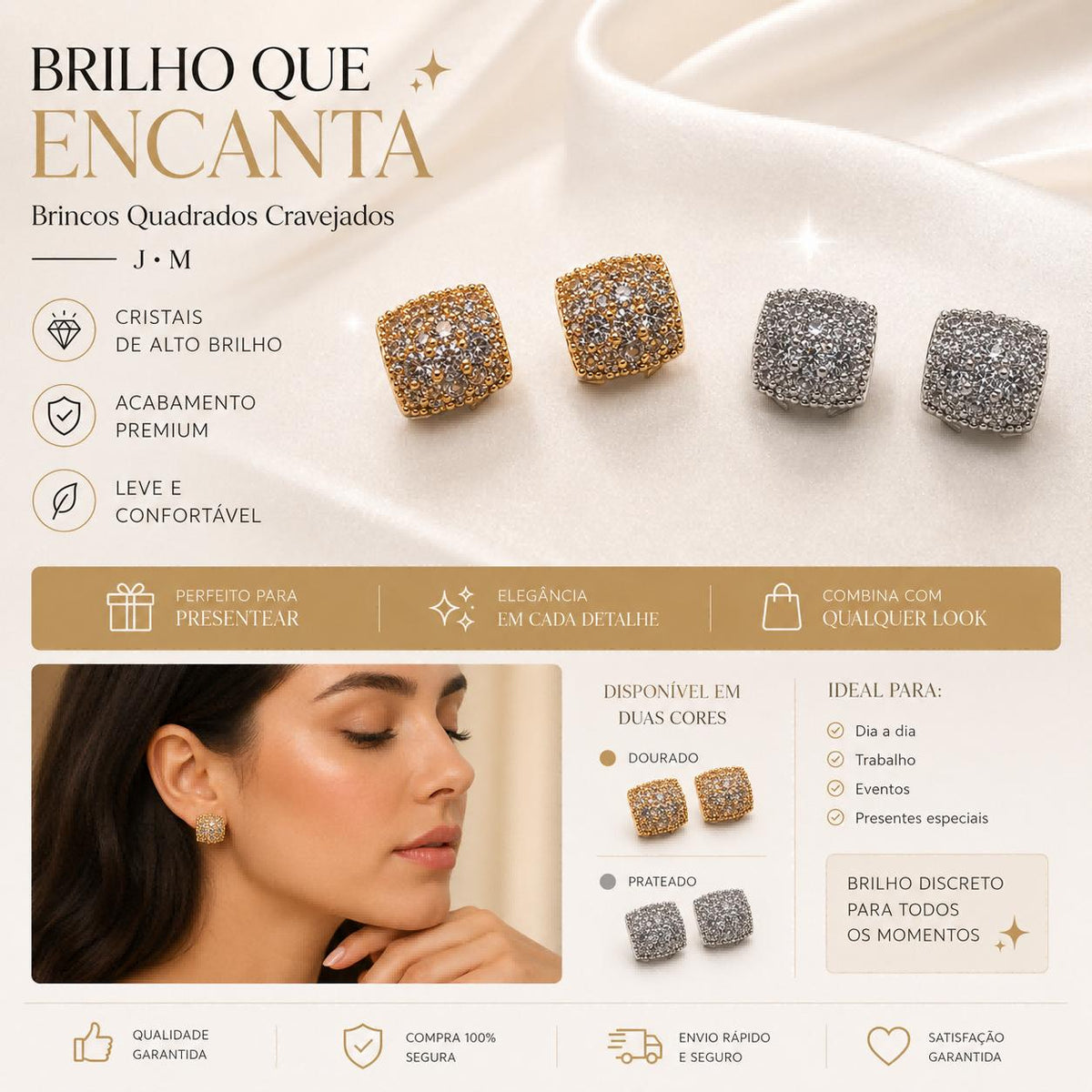 Brinco Curvo com Micro-pavimentação Completa de Zircônias