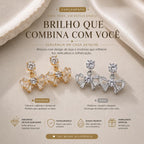Brinco Laço Pendente com Zircônias