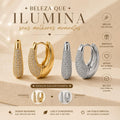 Brinco Argola Cravejado Brilhante Dourado/Prateado | Leve, Uso Diário, Ótimo para Presente