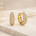 Brinco Argola Pave Zircônia Brilhante | Elegante para Uso Diário e Ocasiões Especiais