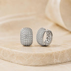 Brinco Argola Largo Pavê Zircônia | Dourado/Prateado, Leve, Elegante para Dia a Dia e Festas