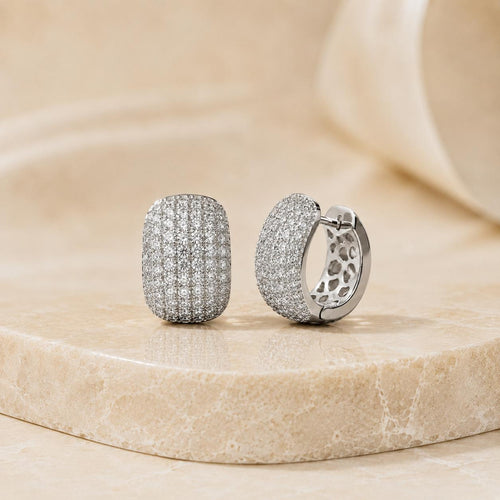 Brinco Argola Largo Pavê Zircônia | Dourado/Prateado, Leve, Elegante para Dia a Dia e Festas