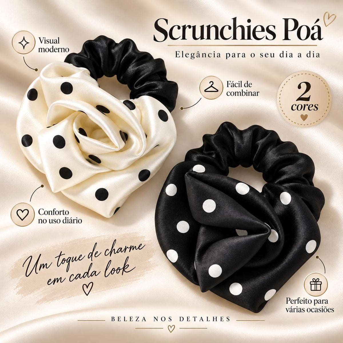 Scrunchie Poá Belle Fleur