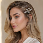 Presilha Coração Vazado com Ramos Florais e Zircônias Brilhantes | Grampo Dourado e Prateado Acessório Feminino Elegante para Cabelo