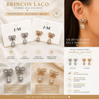 Brinco Laço com Pingente Gota de Zircônia
