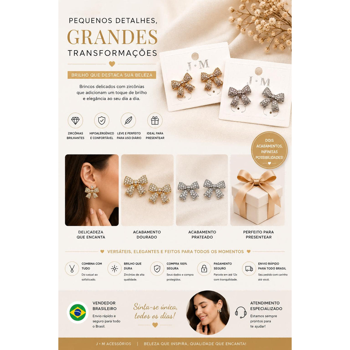 Brinco Laço de Zircônia Luxo - Elegância e Charme em Formato de Laço Incrustado com Zircônias para Mulheres que Apreciam Peças Delicadas e Sofisticadas