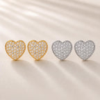 Brinco Coração 3D em Zircônia Luxo Elegância e Brilho para Mulheres que Buscam Charme e Sofisticação