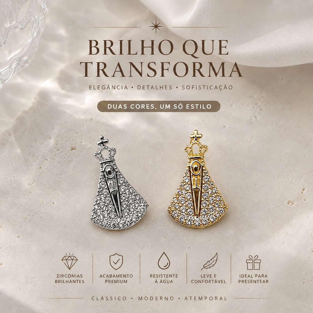 Brinco Nossa Senhora Aparecida em Zircônia
