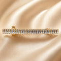 Presilha Longa com Zircônias Retangulares | Grampo Elegante Dourado e Prateado para Cabelo, Uso Diário e Festas
