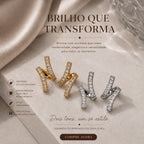 Bijuteria Brinco Cruzado em Zircônia Luxo Moderno e Sofisticado com Faixas Cruzadas para Mulheres que Buscam Elegância e Versatilidade