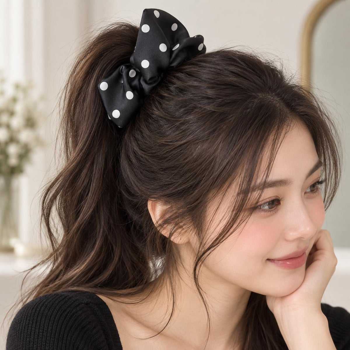 Scrunchie Poá Belle Fleur