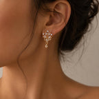 Brinco Flor de Zircônia Luxo Antialérgico