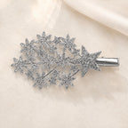 Presilha Estrelas e Flores Cheia de Zircônias Radiante | Grampo Dourado e Prateado Acessório Feminino para Dia a Dia e Festas