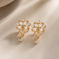 Brinco Flor de Zircônia Luxo Antialérgico