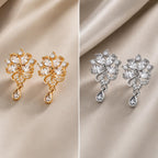 Brinco Flor de Zircônia Luxo Antialérgico