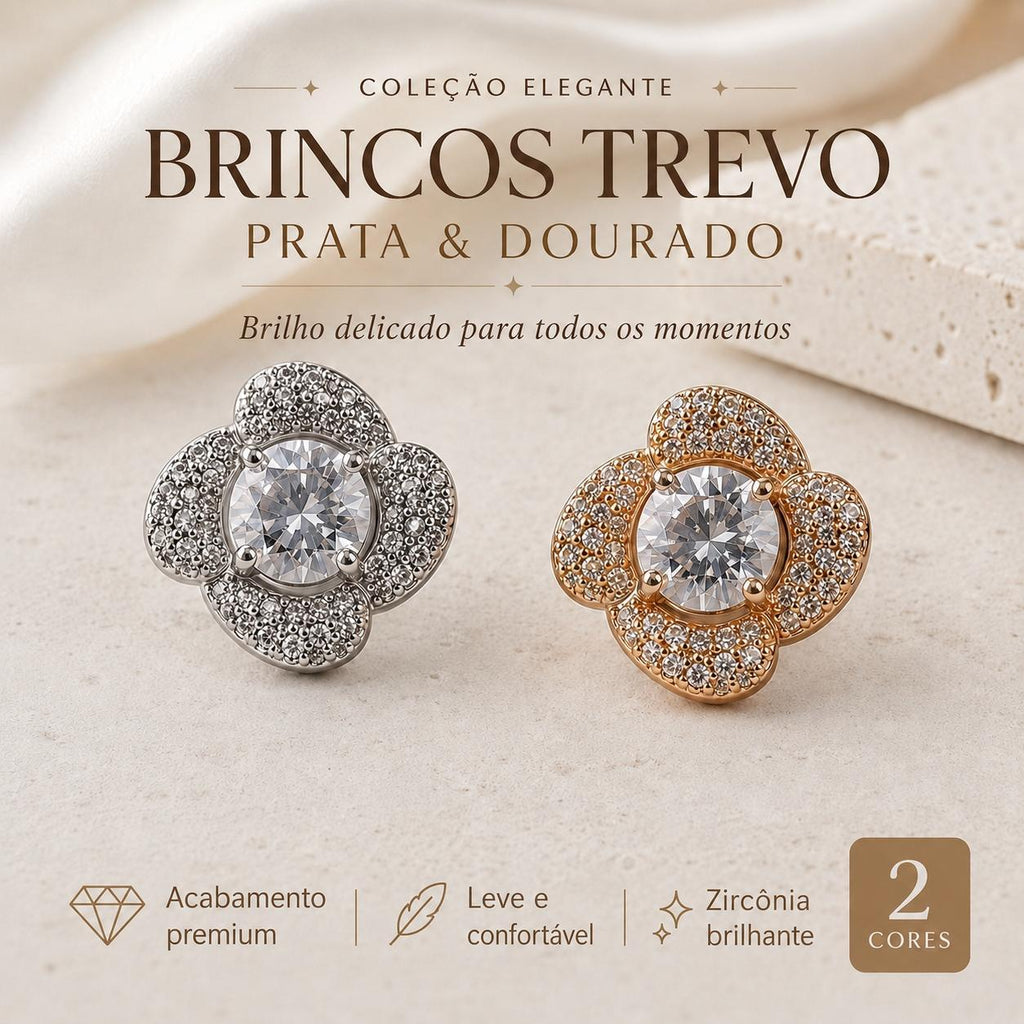 JM Bijuteria Brinco Camélia Flor com Zircônia Halo Elegância e Luxo em Zircônias para Ocasiões Especiais e Dia a Dia