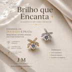 JM Collection Brinco Laço com Zircônia Central Dourado e Prata Acabamento Premium Zircônia Brilhante Elegância e Versatilidade