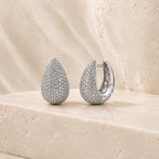 Brinco Argola Gota Pavê Zircônia | Dourado/Prateado, Elegante para Uso Diário e Eventos