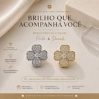 Brinco Trevo de Quatro Folhas em Zircônia