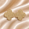 Presilha Dupla Trevo de Quatro Folhas Cheia de Zircônias | Grampo Elegante Dourado e Prateado para Cabelo Uso Diário e Festas