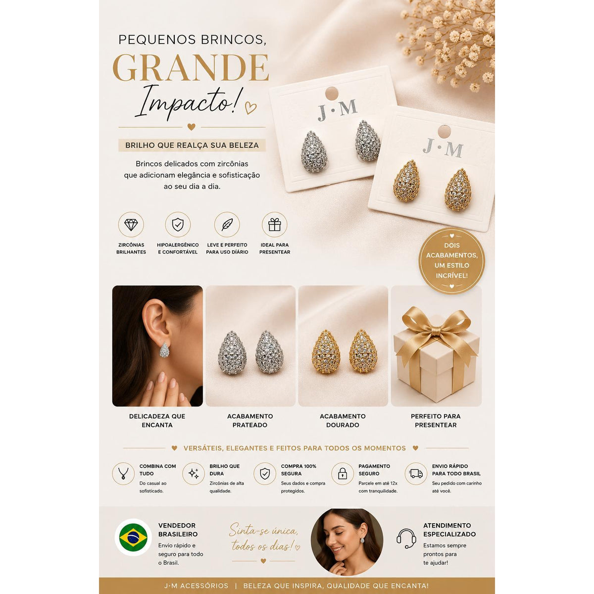 Harmonia Que Brilha Brinco Gota em Zircônia Luxo Acessório de Luxo com Brilho e Elegância para Qualquer Ocasião