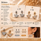Brinco Triângulo com Pingente de Zircônias